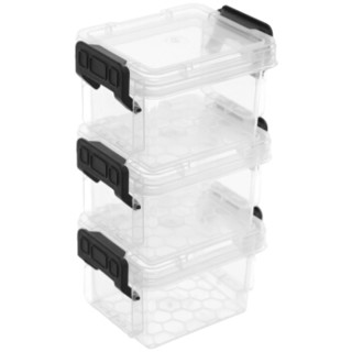禧天龙Citylong 塑料收纳盒透明小号首饰盒随身便携小药盒迷你款0.15L3个装6647