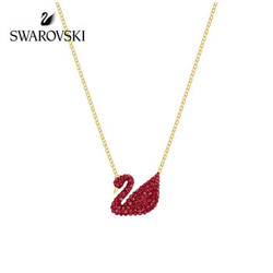 SWAROVSKI 施华洛世奇 ICONIC SWAN 耀红天鹅项链 红色