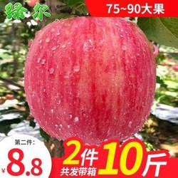 新鲜红富士苹果大果脆甜10斤陕西特产非烟台栖霞拍两件 *2件