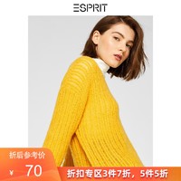 ESPRIT针织衫女2019秋季新款宽松纯色v领长袖外穿毛衣109EO1I020 *5件