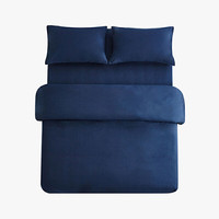 当当优品 纯棉日式四件套 1.5m床 深蓝色