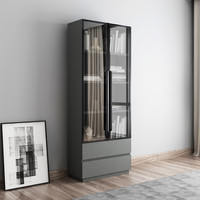 MU YUE 木月 简约现代书柜北欧小户型玻璃门书房书橱储物柜书架文件柜组合