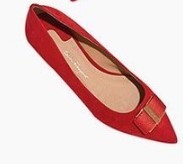 Salvatore Ferragamo 菲拉格慕 女士尖头平底鞋 01M794-672011 红色 美码4.5