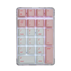 魔蛋21键 数字小键盘 数字键盘 迷你键盘 机械键盘 有线键盘 茶轴 晶粉色 PBT键帽