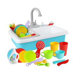乐乐鱼 厨房洗碗清洁洗碗台套装益智玩具 *3件