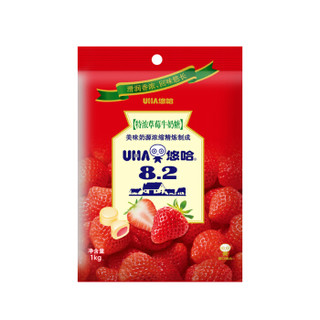 UHA 悠哈 特浓草莓牛奶糖果 1kg 大包装