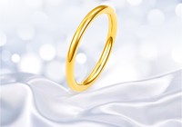 CHOW TAI SENG 周大生 Y0AC0023 三生三世 女款黄金戒指 光面 0.6g 14号 金色