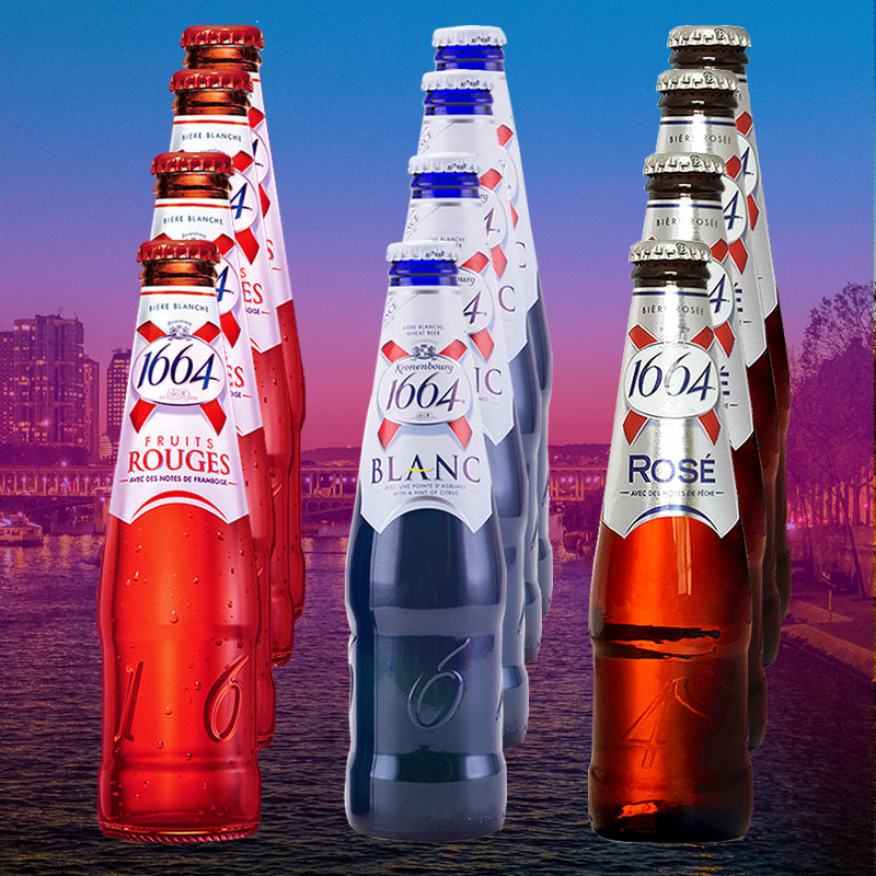 克伦堡凯旋1664啤酒玫瑰味树莓味12瓶装