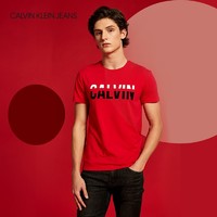 Calvin Klein 卡尔文·克莱 J307537-407 男士印花Logo短袖T恤