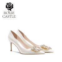rose castle婚宴鞋 白色西式新娘婚鞋