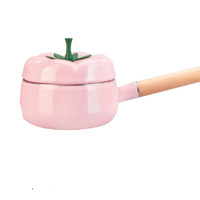 树可 1 珐琅 番茄锅家用搪瓷锅单柄汤锅小日式奶锅燃气电磁炉通用 粉色
