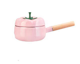 树可 1 珐琅 番茄锅家用搪瓷锅单柄汤锅小日式奶锅燃气电磁炉通用 粉色