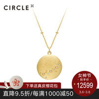 CIRCLE日本珠宝 18K黄金钻石项链镶钻锁骨链女圣诞节系列 6.6g 预售 到货咨询客服