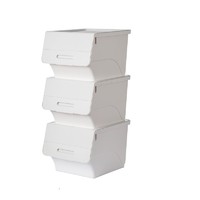 CHAHUA 茶花 2885 斜翻盖收纳箱 34L*1个 浅灰黄