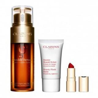 Clarins 娇韵诗 面部护肤套装（双萃赋活精华 50ml+洁面乳50ml+提亮唇膏15ml）