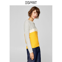 ESPRIT女装秋冬含羊毛休闲毛衣女条纹套头针织衫