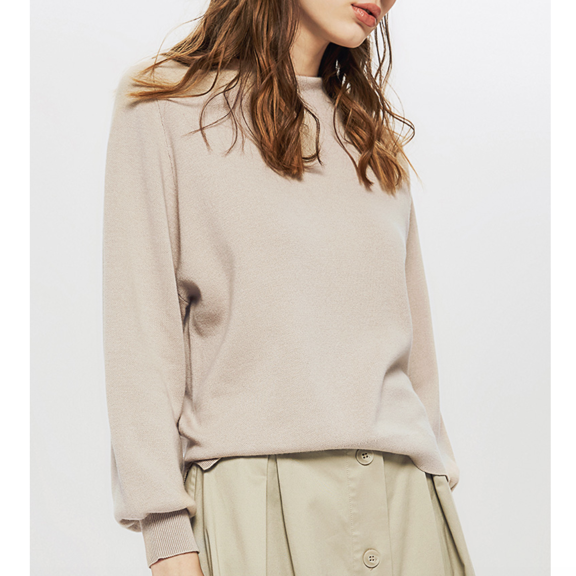 purcotton 全棉时代 4100580023 长绒棉布女士针织衫