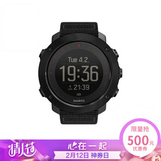 颂拓(SUUNTO)手表 TRAVERSE远征系列GPS多功能户外运动男表远征阿尔法黑红色军表编织表带SS023157000