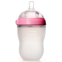可么多么（como tomo）奶瓶婴儿全硅胶宽口径奶瓶粉色 250ml 原装进口 防胀气 易清洗
