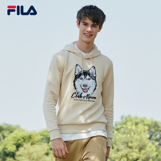 FILA 斐乐官方男子卫衣2019冬季新款哈士奇连帽衫男黄景瑜同款