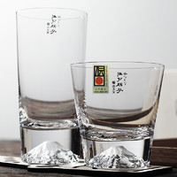 karphome KA8001 日本进口江户硝子富士山杯樱花情侣玻璃杯创意水杯威士忌洋酒杯子