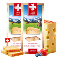 Swissmooh 瑞慕 瑞士原装进口大孔原制奶酪块芝士片100%干酪含量乳酪埃曼塔奶酪200g*2