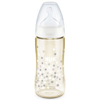 NUK宽口径PPSU彩色奶瓶300ml配防胀气硅胶中圆孔奶嘴 圆点款 成长型中圆孔（6-18个月）