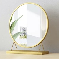 物植 YJD-01 北欧桌面梳妆镜 (圆形金色30cm)