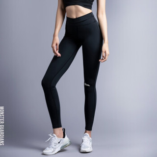 MSGD紧身裤女子 高腰瑜伽健身长裤 流转行腰线设计 月影黑 S(现货开售) *3件