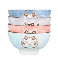 雅诚德日式碗家用组合大号面碗创意陶瓷小猫碗碟套装餐具瓷碗饭碗