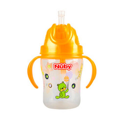 nuby（努比） Nuby努比 儿童水杯 自然乳感防渗漏弹跳吸管杯宝宝学饮训练杯水壶 黄色 *3件