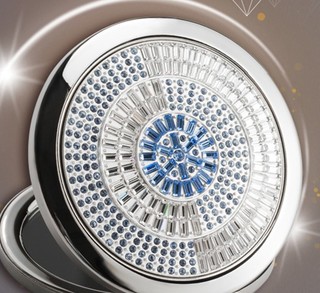 梵圣FASN j-a7909-1 铑金天然钻石化妆镜 银色