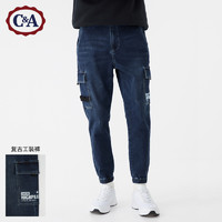 C&A工装风多口袋印花束脚牛仔裤男士2019冬季新款潮CA200223560