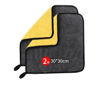 诚饰 双面加厚洗车毛巾 30*30cm*3条+清洁软胶*3