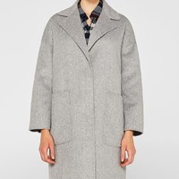 ESPRIT 埃斯普利特 女士中长款翻领毛呢外套 099EE1G096-040 浅灰 170/88A/M