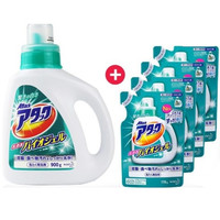 kao 花王 酵素洗衣液 清新草木香 洗衣液900g* 1瓶+替换装770g*4袋