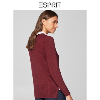 ESPRIT 埃斯普利特 女士纯色套头毛衣109EE1I096-604 酒红色 155/76A/XXS