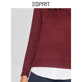 ESPRIT 埃斯普利特 女士纯色套头毛衣109EE1I096-604 酒红色 155/76A/XXS