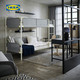 IKEA宜家VITVAL维特瓦尔双层床架浅灰色床框儿童双层床