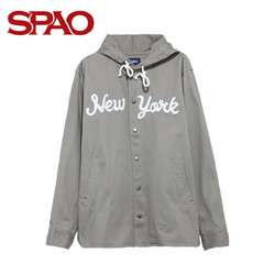 SPAO春季新款男士时尚休闲字母印花长袖夹克外套SPJA722S40