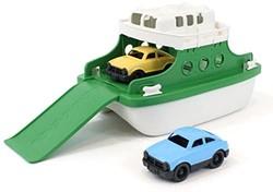 Green Toys 渡轮带微型汽车的浴缸玩具