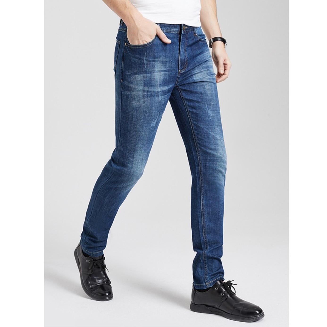 相思鸟fk308v男士中腰直筒牛仔裤