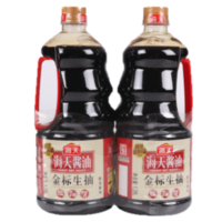 海天金标生抽1.28L*2酿造酱油生抽调味调料经典味 *6件