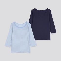 UNIQLO/优衣库  婴儿/幼儿 全棉罗纹T恤(长袖)(2件装) 420052