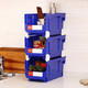 欧润哲 多功能用途储物盒 储物箱子前侧开宝宝零食玩具收纳箱无盖置物盒翻盖整理箱 蓝色一套三件