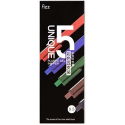 fizz 飞兹 彩色中性笔五只装0.5mm可替换水性笔子弹头按动办公用笔学习学生用笔盒装不漏墨