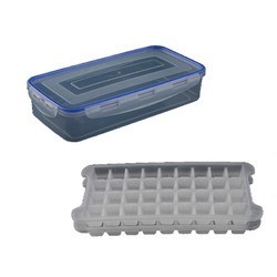 晟乐居 冰格冰块模具 1.7L带扣冰盒+两层小格72格