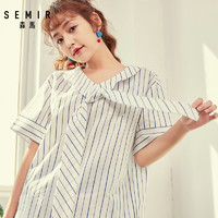 Semir 森马 19-038040318 女士亚麻短袖衬衣