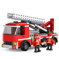 积高（COGO）消防云梯战车积木 消防灭火警察大队模型 *2件