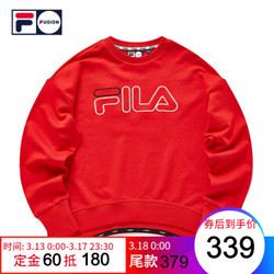 FILA FUSION 斐乐女套头卫衣2020新款潮流背后数字休闲女卫衣 红色-RD（宽松版型，建议拍小一码） 160/80A/S *3件